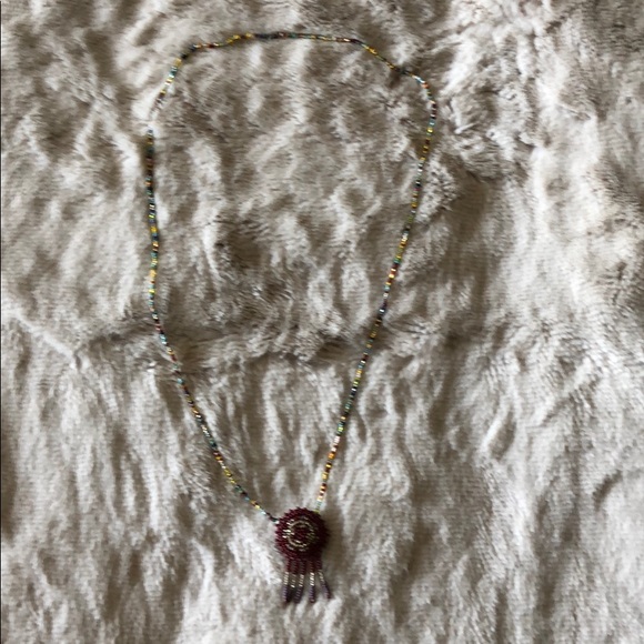 One-of-a-kind beaded dream catcher necklace - Picture 2 of 3